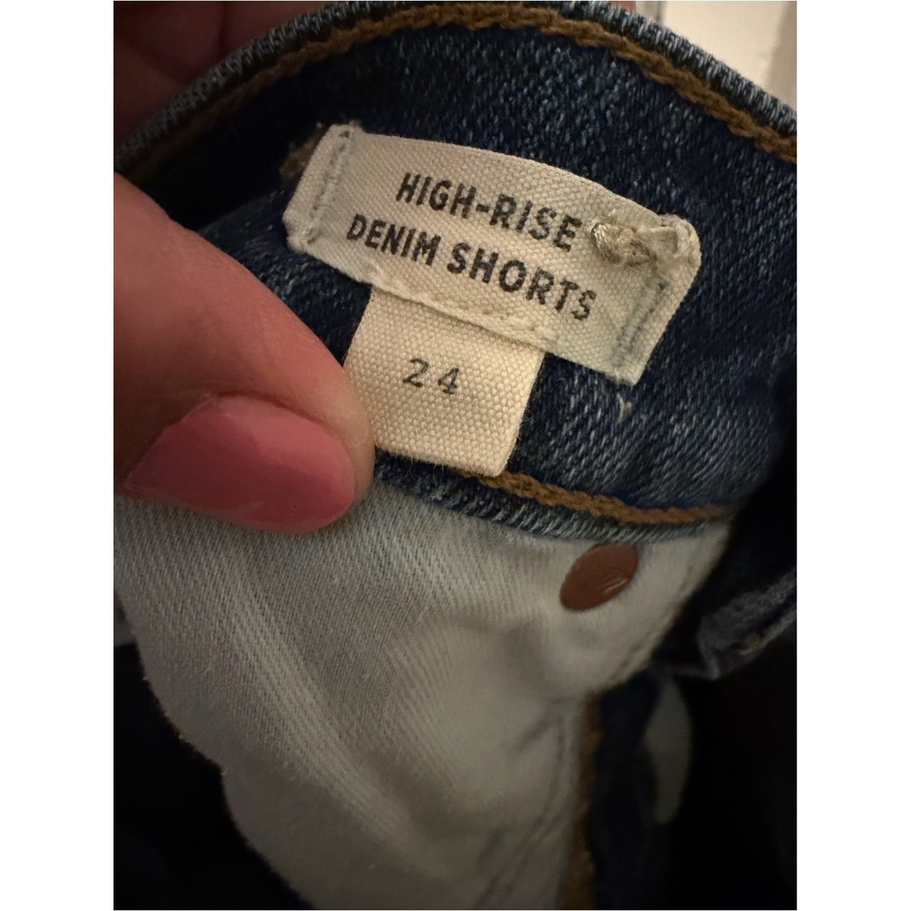 Madewell Dark Blue High- Rise Denim Jean Shorts Size 24 - Picture 3 of 4